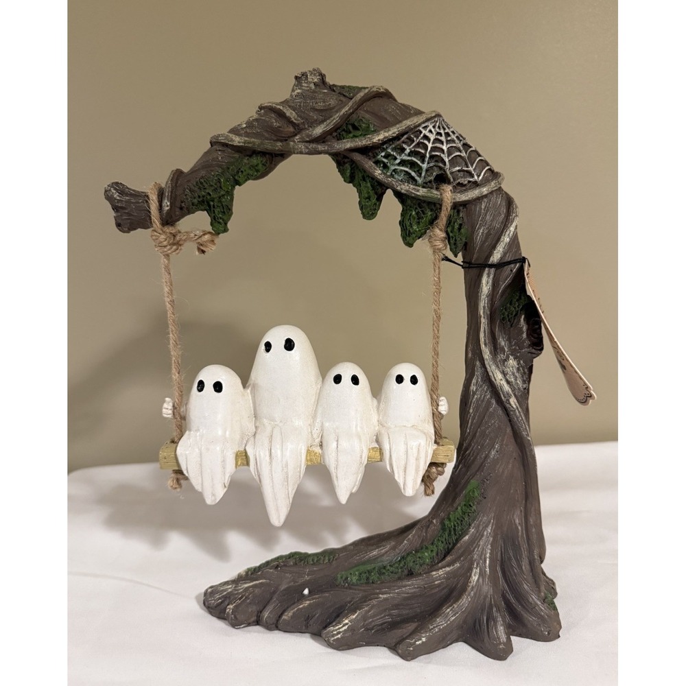 Halloween Ghost Family on Swing Tree Decoration Spooky Season Decor